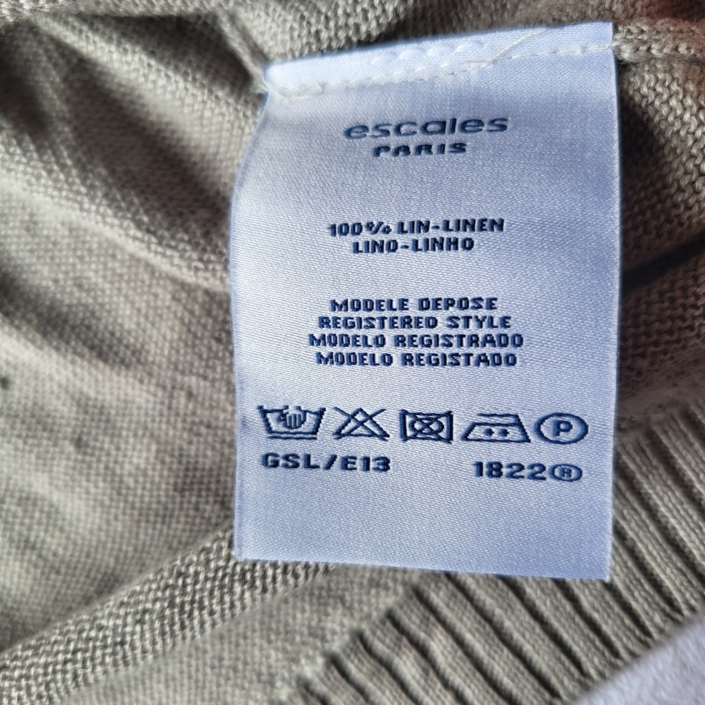 Limited Edition Esales Paris 100% Linen V Neck  Sweater Size 2XL #344 Out Of 375 - Picture 6 of 11